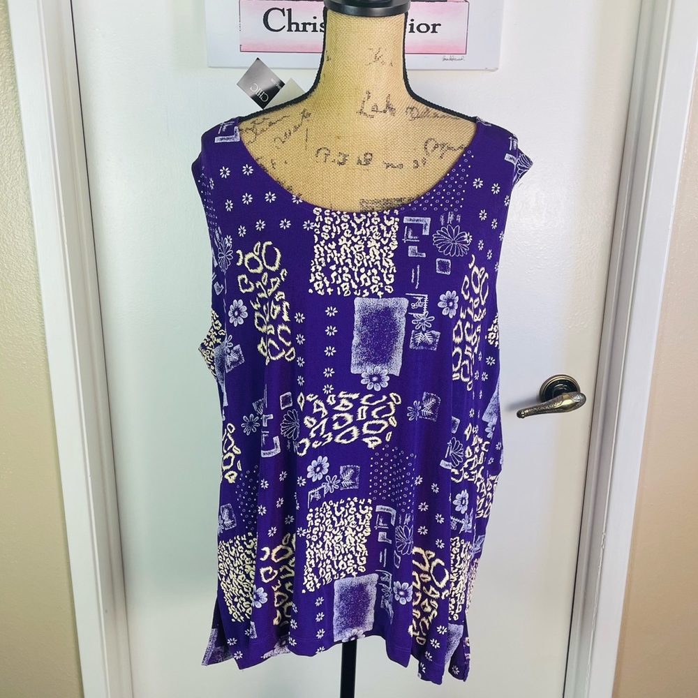 Boutique chic 2X Plus Size Blouse Top Paisley Multicolor Sleeveless NWT Weekend